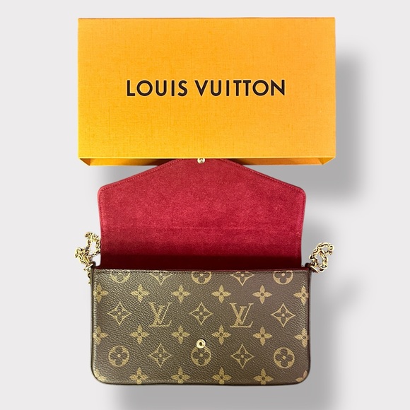 Louis Vuitton Pochette Félicie Flap Pouch Monogram Canvas Fuchsia Microfiber - Picture 2 of 8